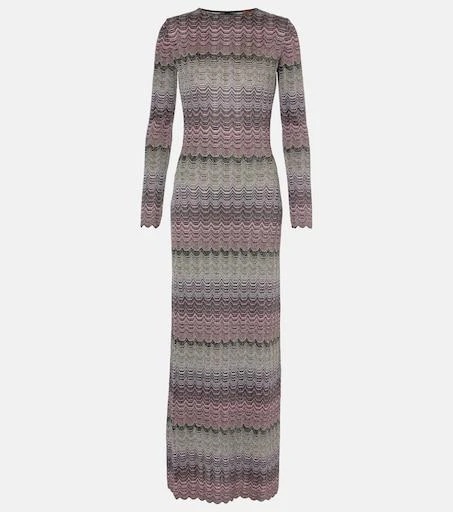 missoni open back maxi dress Mare open-back metallic crochet-knit maxi dress - gold