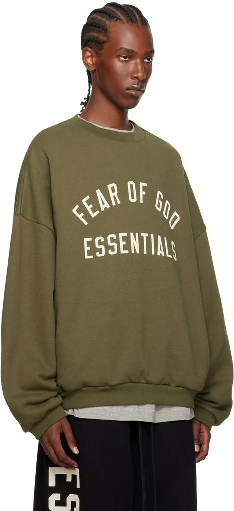 Essentials Khaki Crewneck Sweatshirt 2