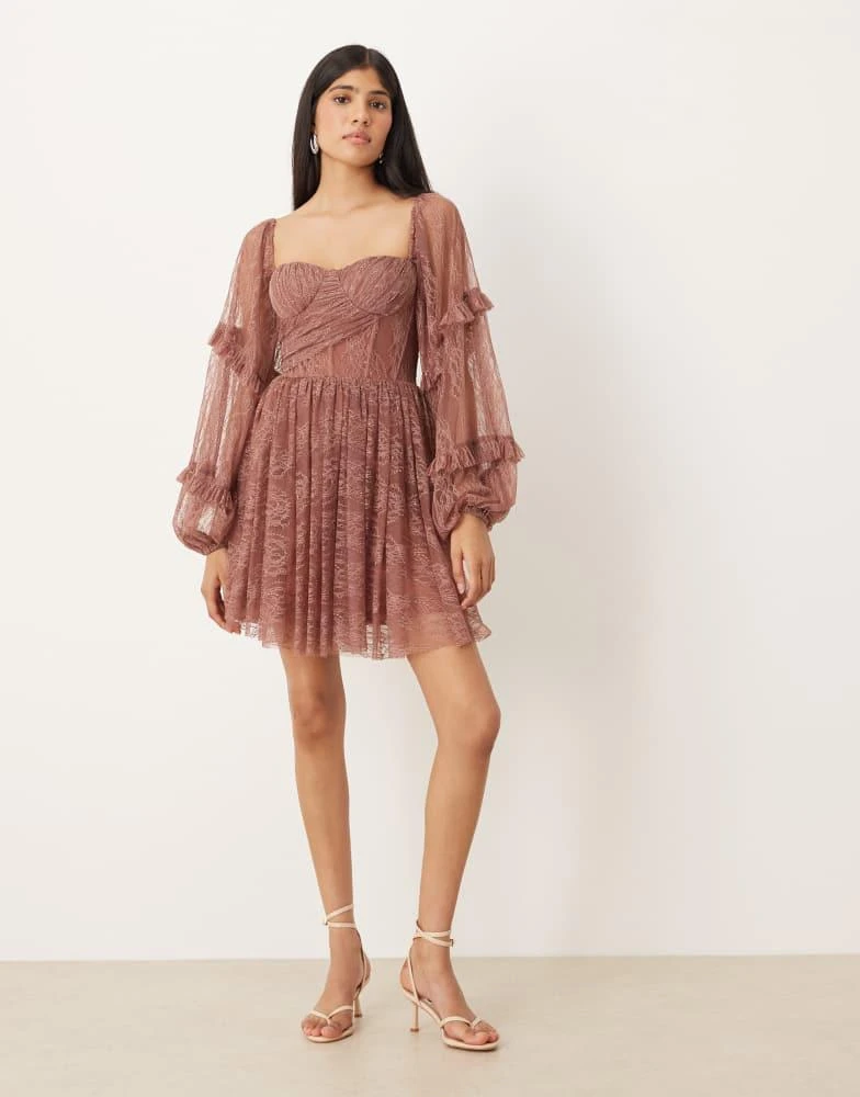 rosy brown dress Tina Holly Couture T0520 Rose Brown Strapless Ballgown Formal Dress Brown / 20 AUS main image 1