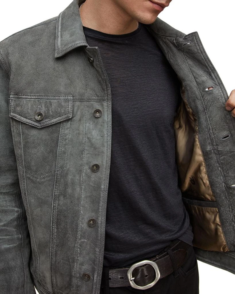 John Varvatos Andrew Slim Fit Leather Trucker Jacket 4