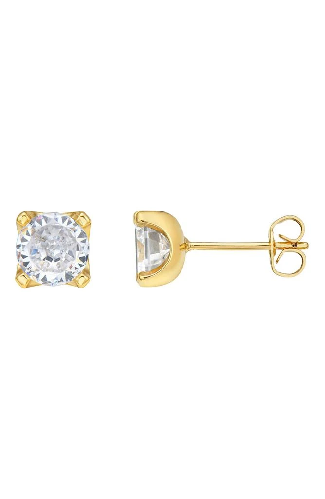 ADORNIA Men's Cubic Zirconia 8mm Round Stud Earrings 1
