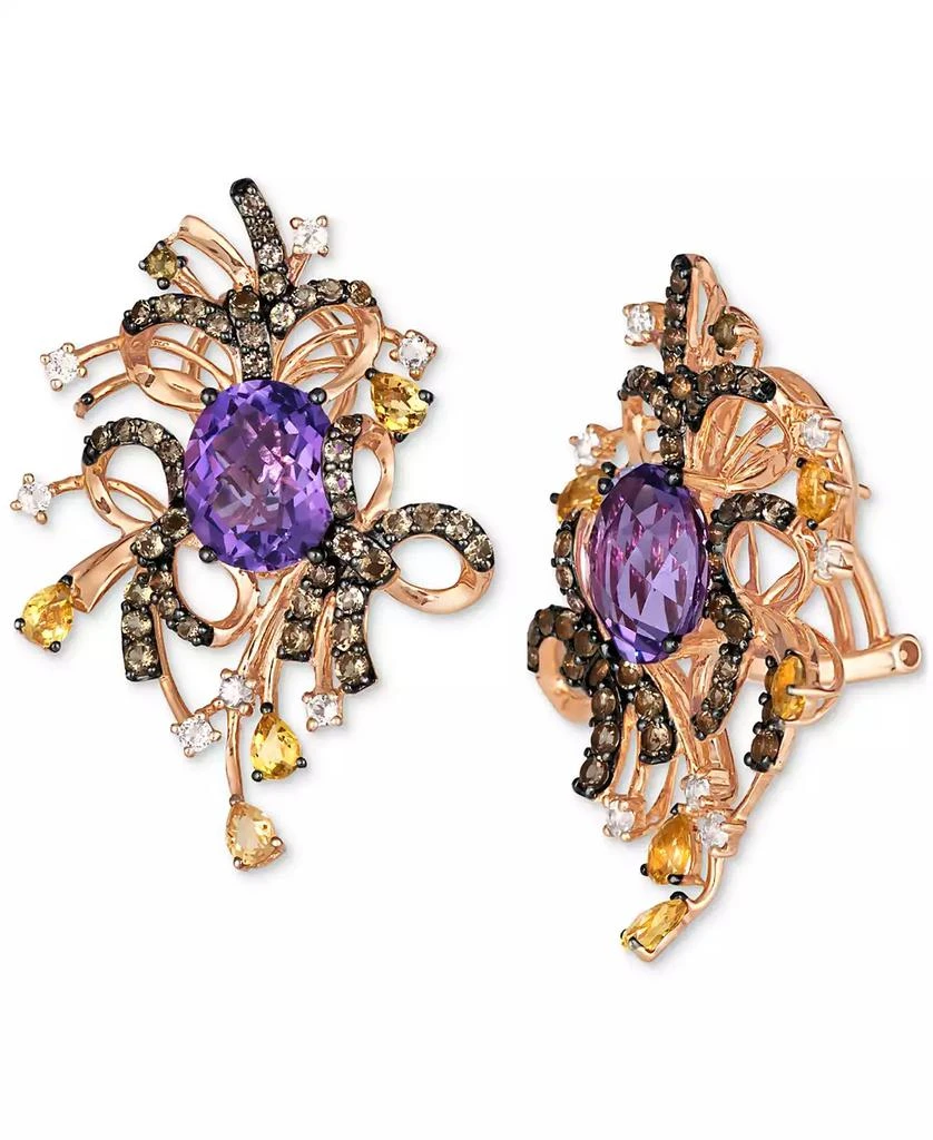 Le Vian Multi-Gemstone Abstract Cluster Statement Earrings (10-1/3 ct. t.w.) in 14k Rose Gold