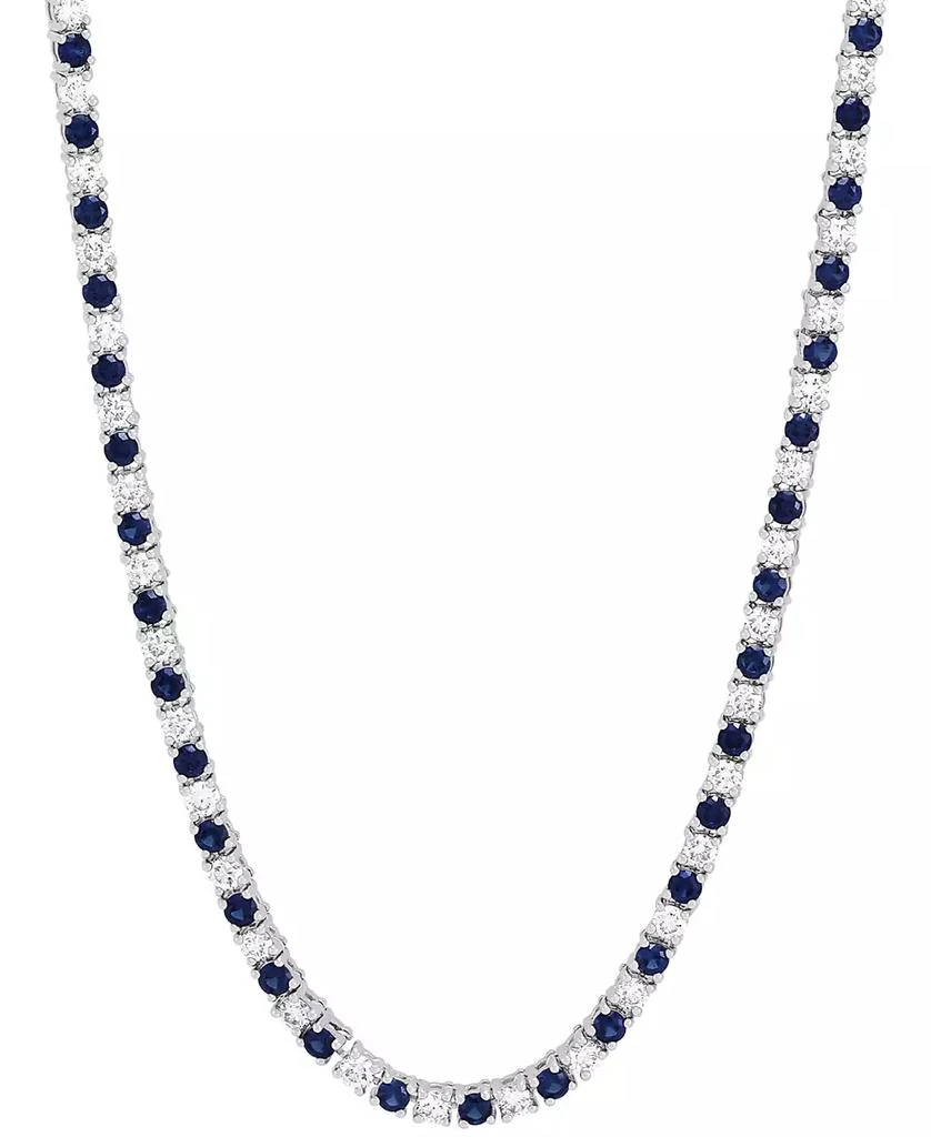 Grown With Love Lab Grown Sapphire (3-3/4 ct. t.w.) & Lab Grown Diamond (2-1/2 ct. t.w.) Tennis Necklace in 14k White Gold, 16-1/4" + 2-3/4" extender (Also in Lab Grown Emerald) 1