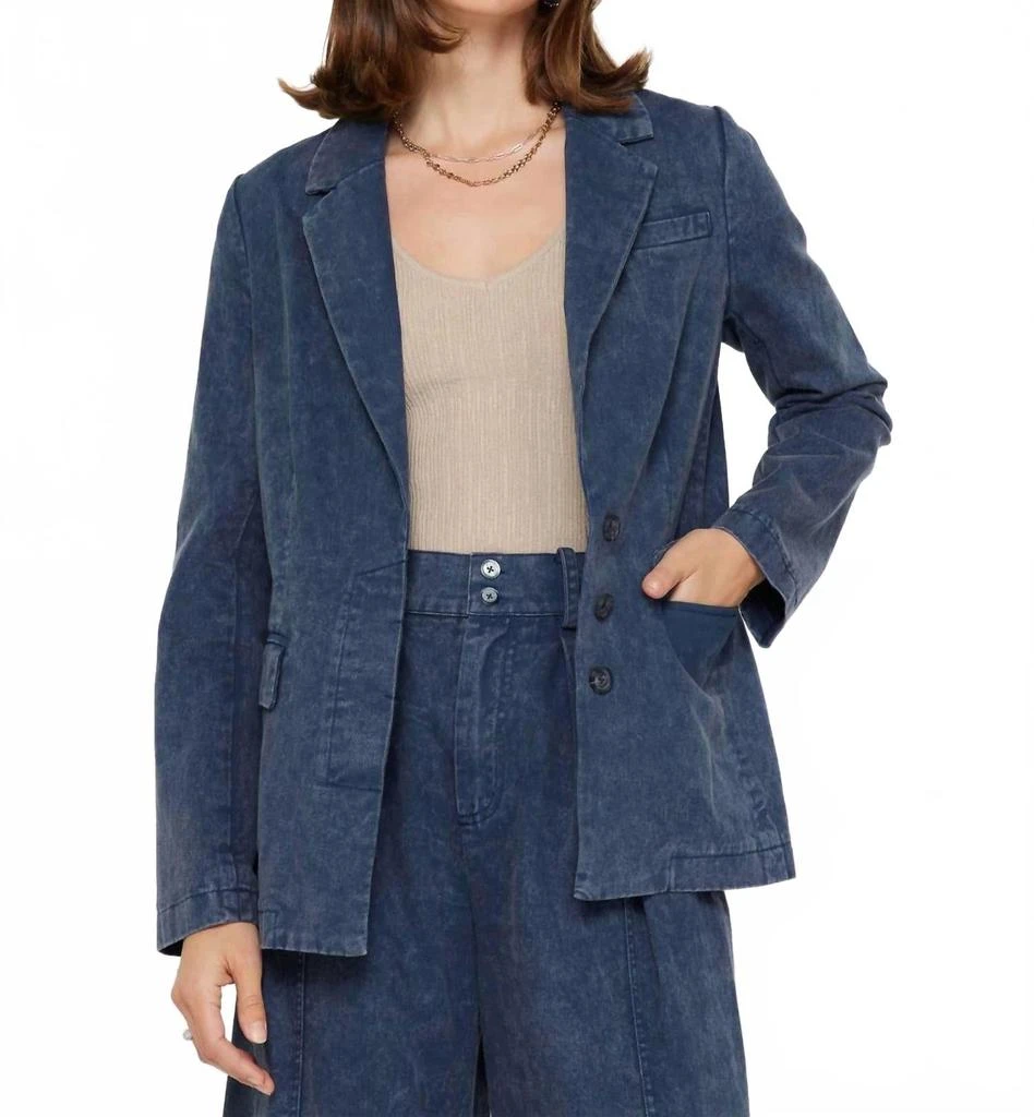 current air Cotton Blazer Jacket In Vintage Indigo