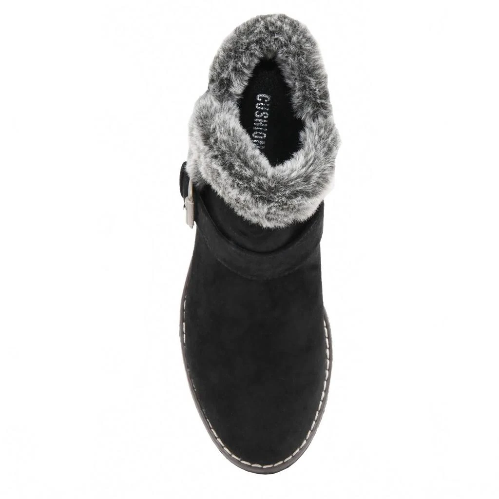 CUSHIONAIRE Women's Rhodes Faux Suede Winter Booties In Black 5