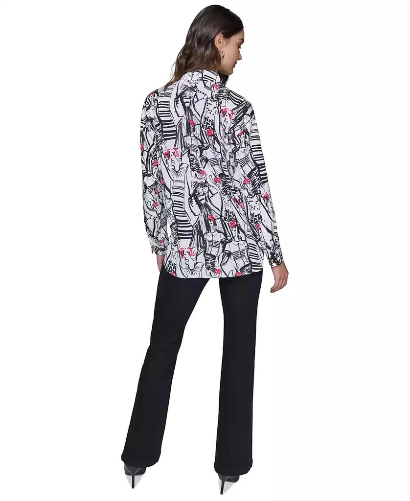 Karl Lagerfeld Paris Petite Printed Long-Sleeve Shirt 2