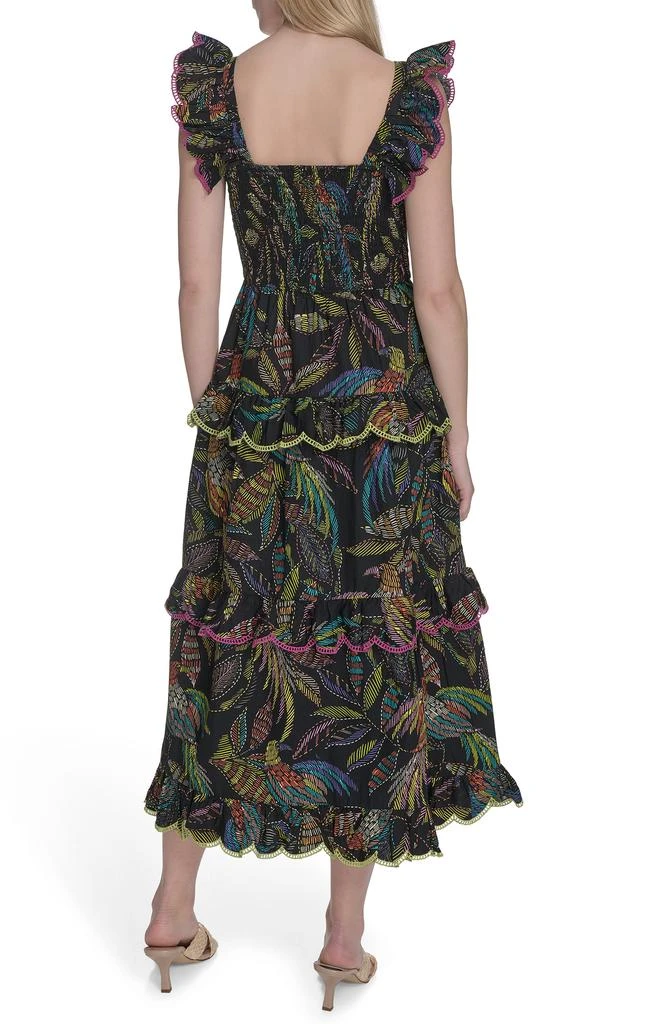 Vince Camuto Floral Ruffle Sleeve Cotton Midi SSundress 2