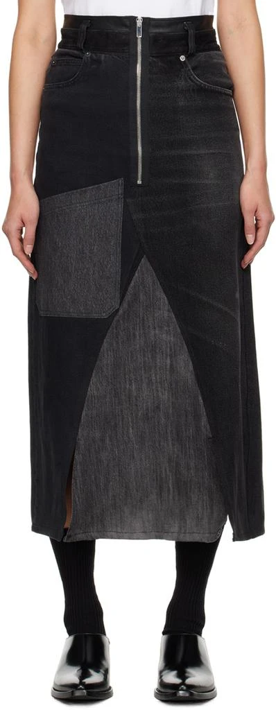 Carter Young Black Re-Worked Denim Maxi Skirt 1