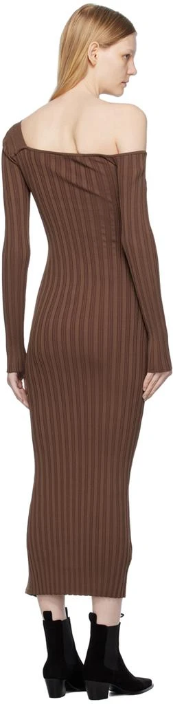 Elleme Brown Asymmetric Midi Dress 3