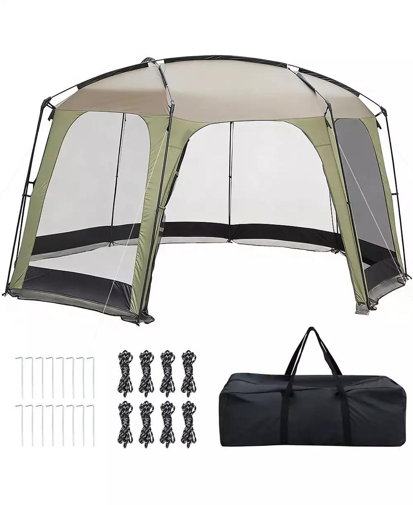 Mecale Netted Canopy Tent for 6-8 People with Zippered Door, Outdoor Screen Shelter