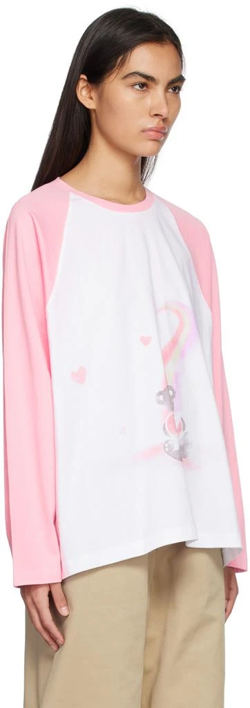 We11done White & Pink Teddy Bear Long Sleeve T-Shirt 2