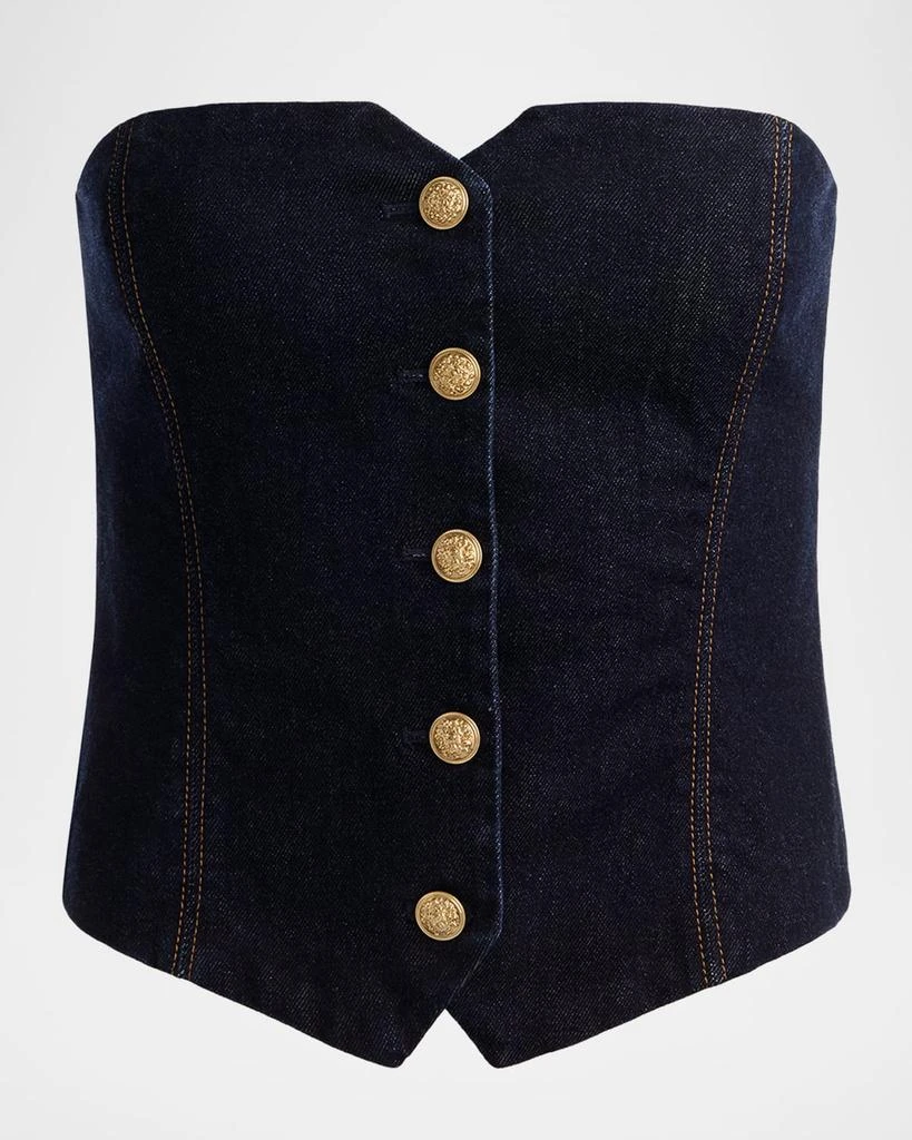 Alice + Olivia Kelcey Denim Strapless Top