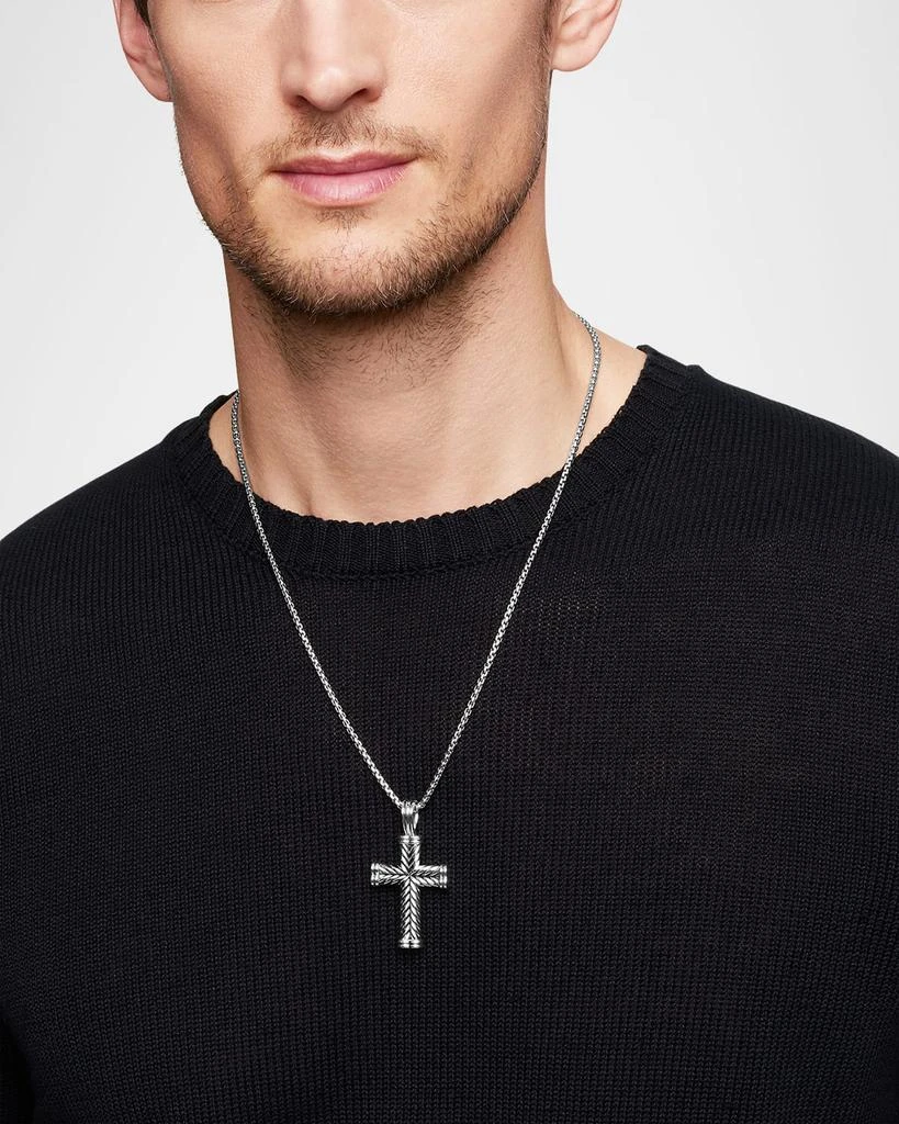 David Yurman Men
s Chevron Cross Pendant in Silver, 40mm 2