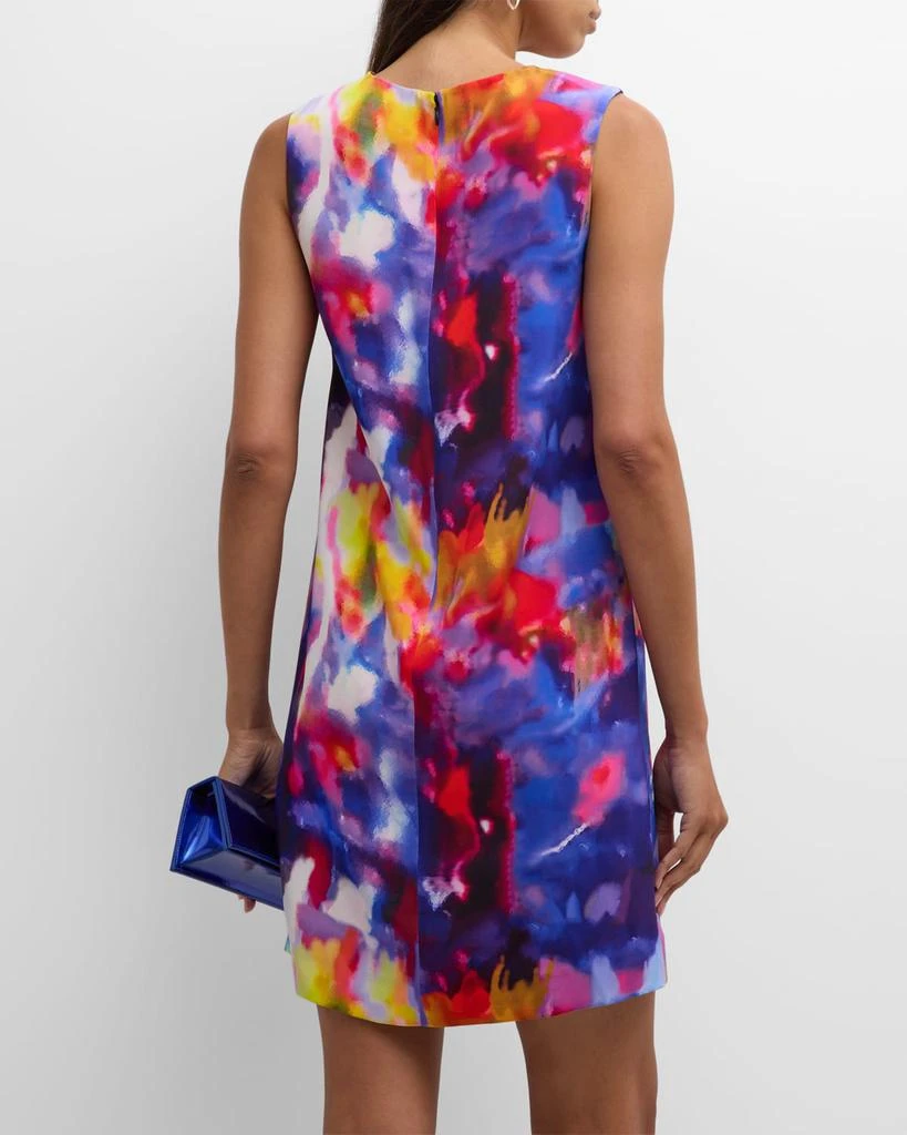 Jonathan Cohen Blur-Print Silk Sleeveless Mini Shift Dress 5
