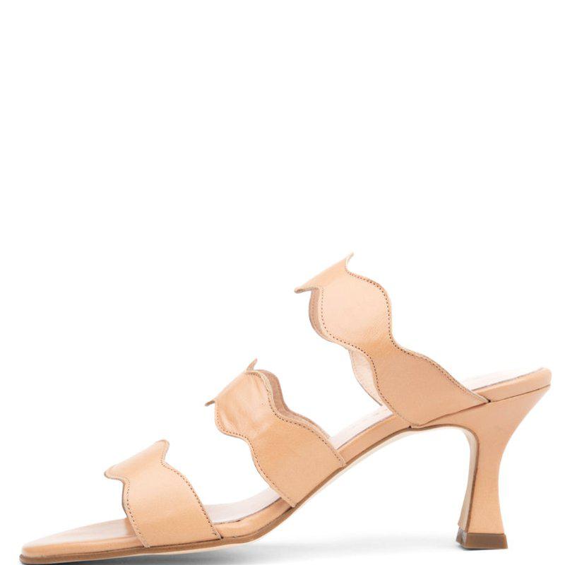 Patricia Green Sophia 3 Strap Scallop Sandal Nude