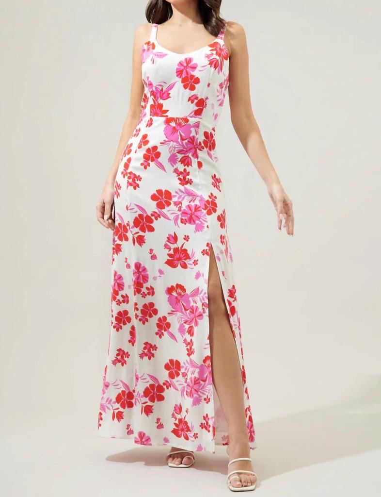 Sugarlips Sugarlips - Maui Floral Portia Open Back Maxi Dress