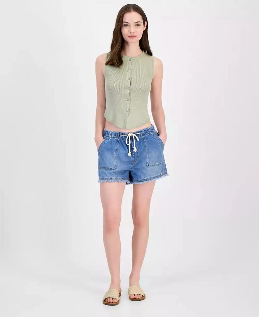 Ultra Flirt Juniors' Button Front Ribbed Sweater Tank 2