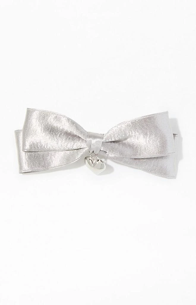 LA Hearts Heart Charm Double Bow Barrette 1
