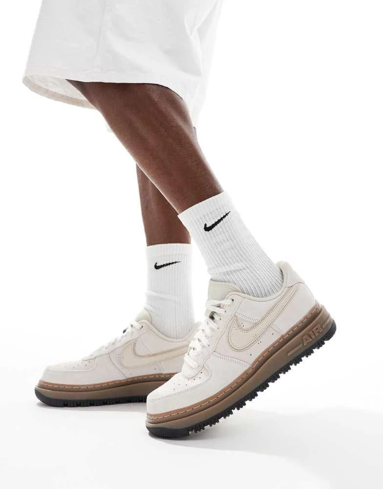 NIKE Nike Air Force 1 Luxe trainers in light grey and white 1