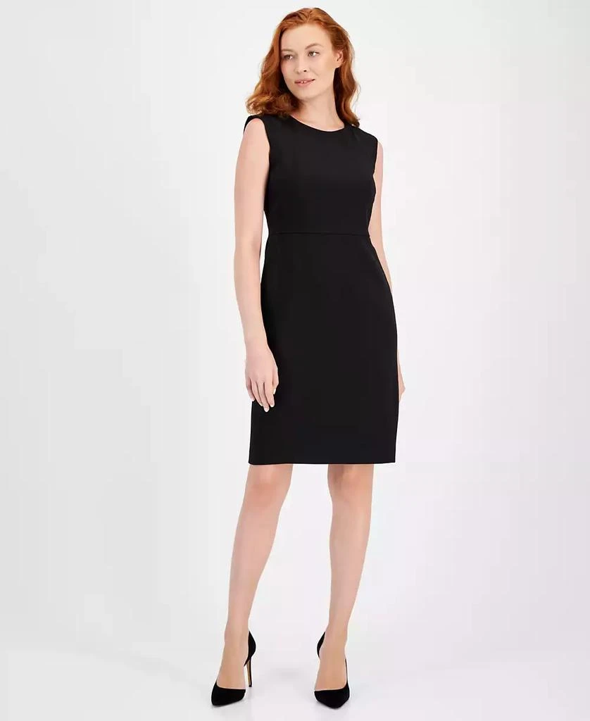 Anne Klein Women's Vicuna  Faux Suede Sheath Dress Brown Size 10