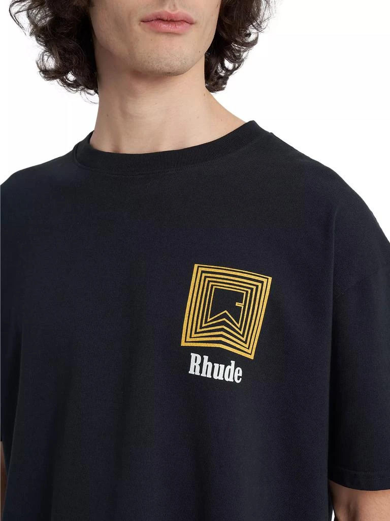 Rhude Chevron Logo Repeat Cotton Short-Sleeve T-Shirt 6