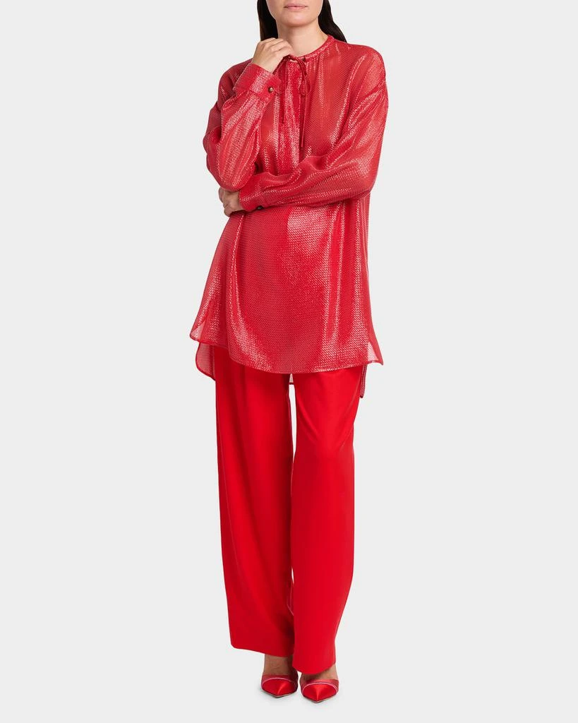 Emporio Armani Oversized Shiny Silk-Blend Tunic 2