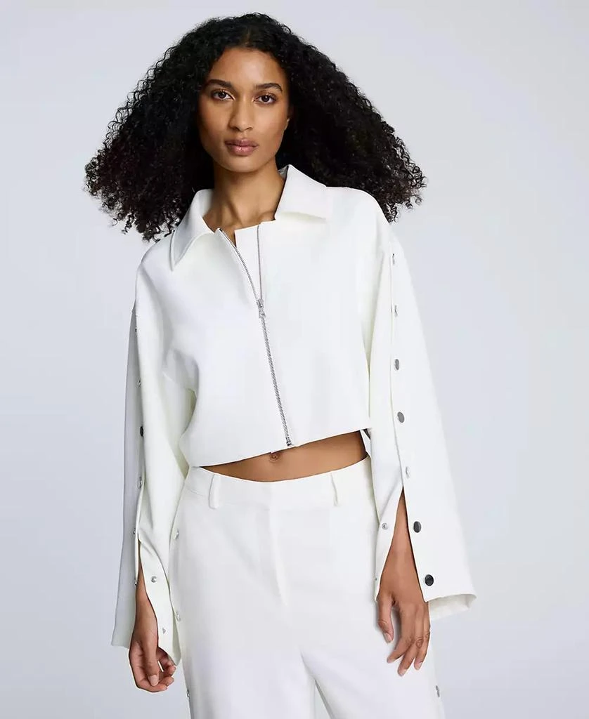 Kenneth Cole Women's Zip-Front Snap-Arm Jacket 1