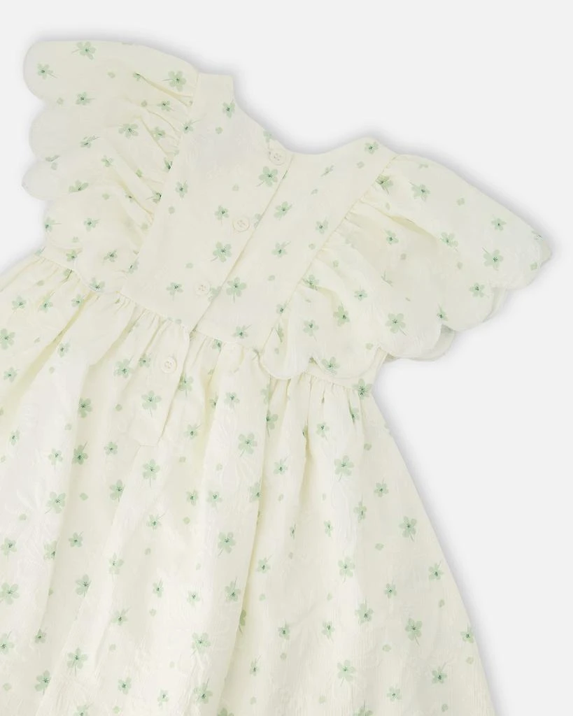 Deux par Deux Jacquard Dress White Printed Flowers 4