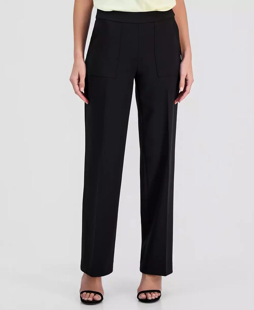 Anne Klein Women
s Pull-On Mid-Rise Wide-Pants 3