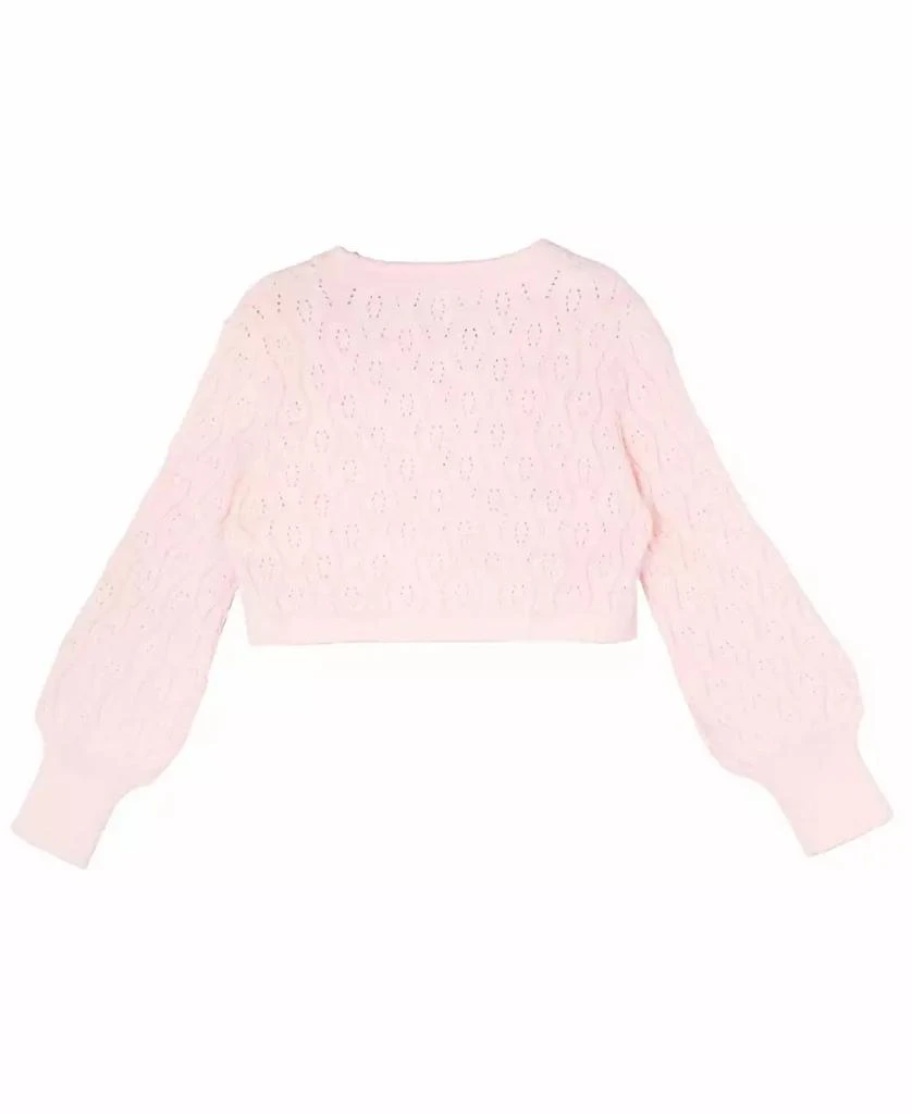 Rare Editions Little and Toddler Girls Pointelle Crochet Cardigan 3