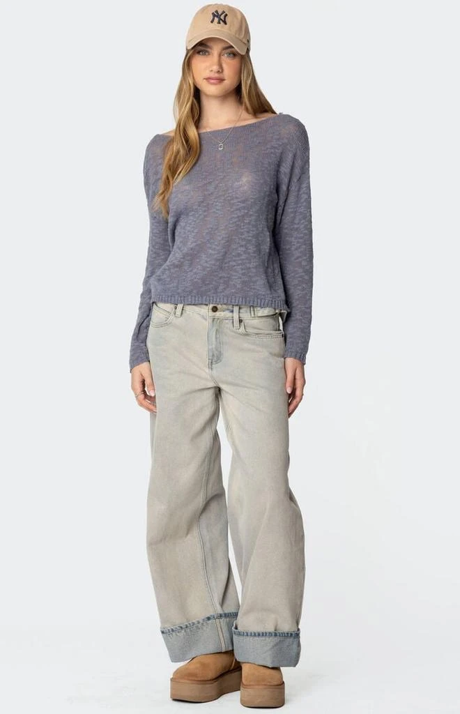 Edikted Double Belt Washed Low Rise Jeans 1