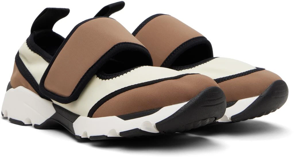 Marni White 
Brown Lyrca Mary Jane Running Sneakers 4