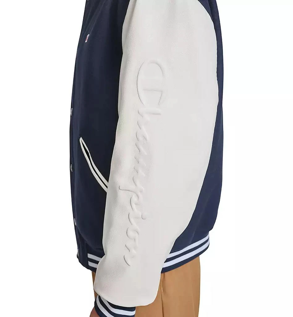CHAMPION Men's Colorblocked Mixed-Media Varsity Jacket 5