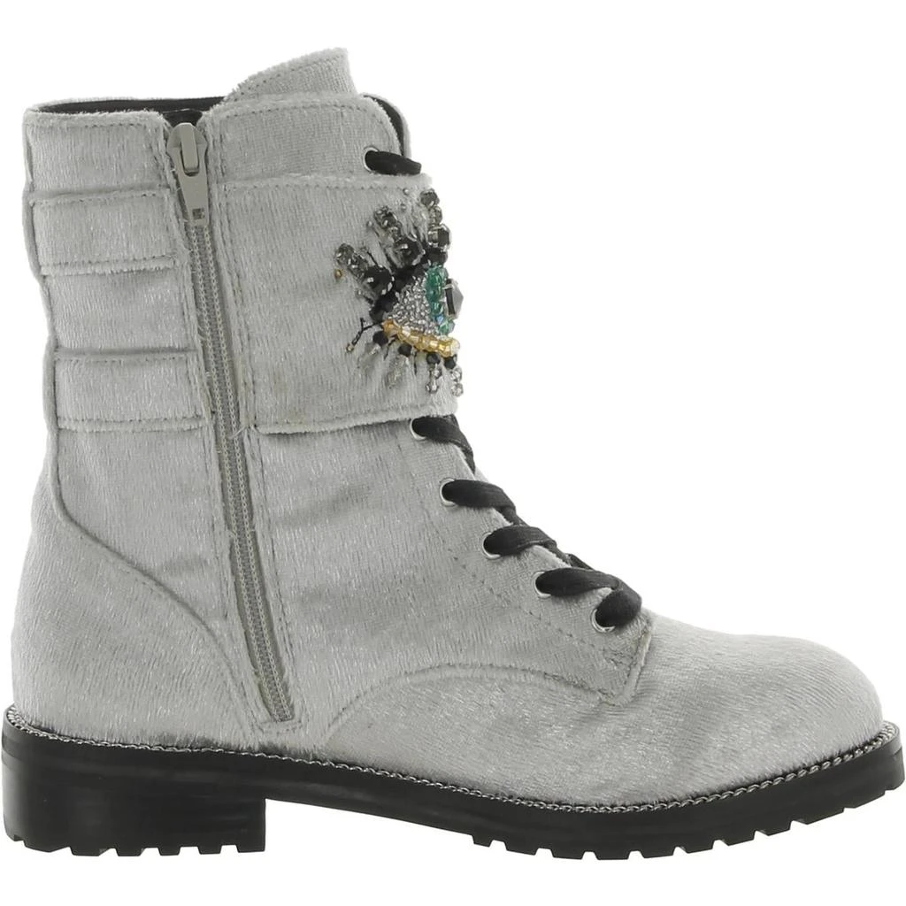 Kurt Geiger Sutton Eye Womens Velvet Embellished Ankle Boots 2