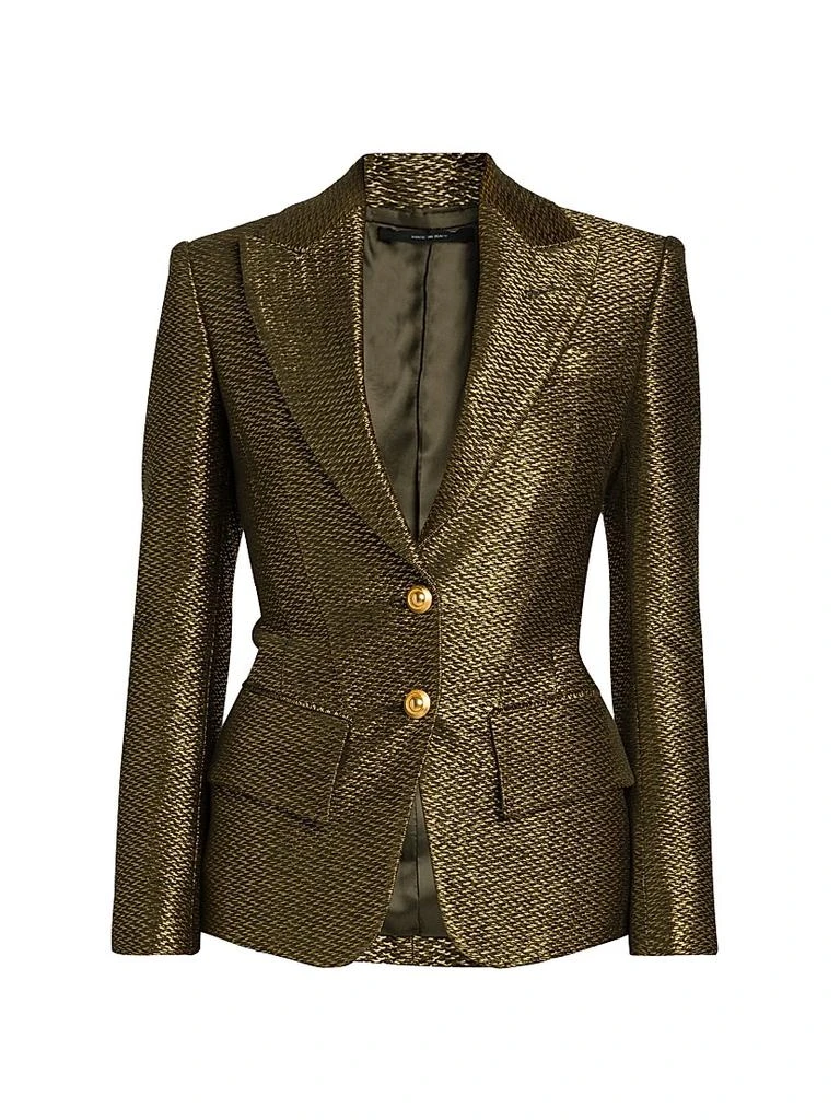 Tom Ford Metallic Silk-Blend Boucle Single-Breasted Jacket 1