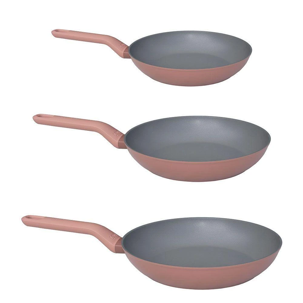 BergHOFF Leo 3Pc Non-Stick Fry Pan Set, Canyon Rose 1