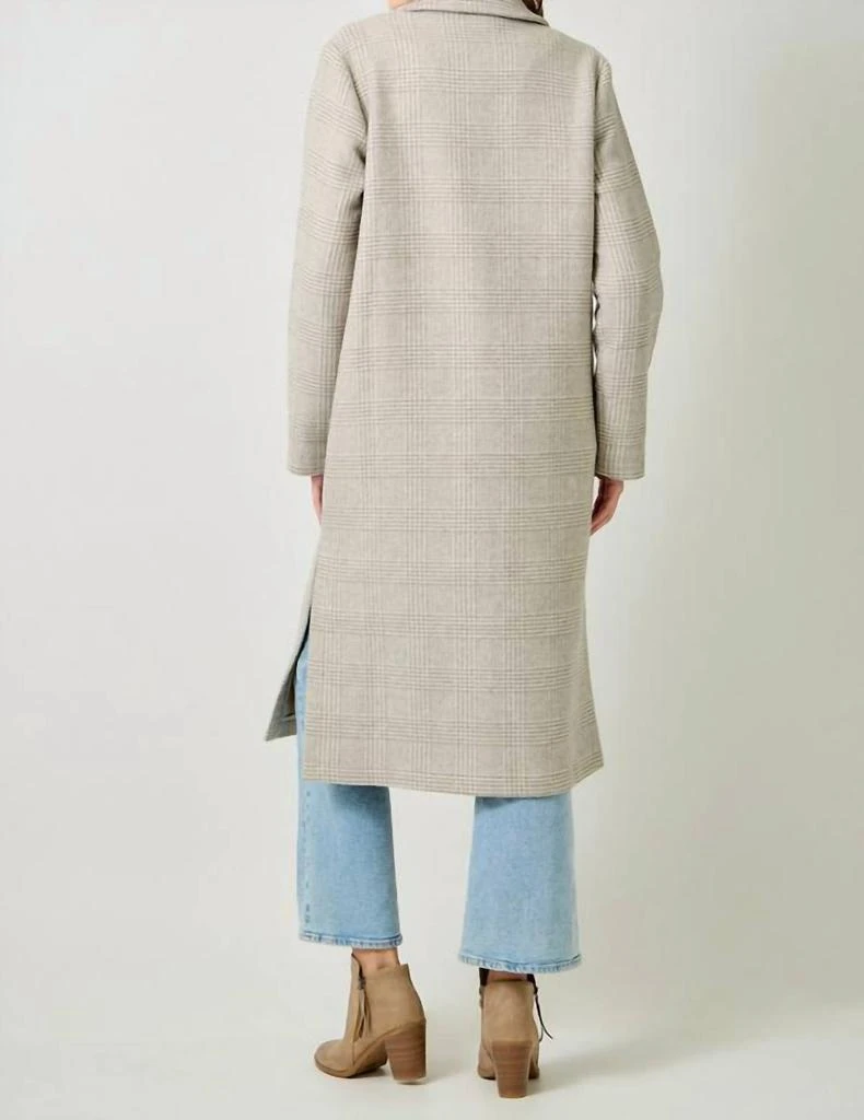 mystree Mystree - Houndstooth Plaid Long Coat 2