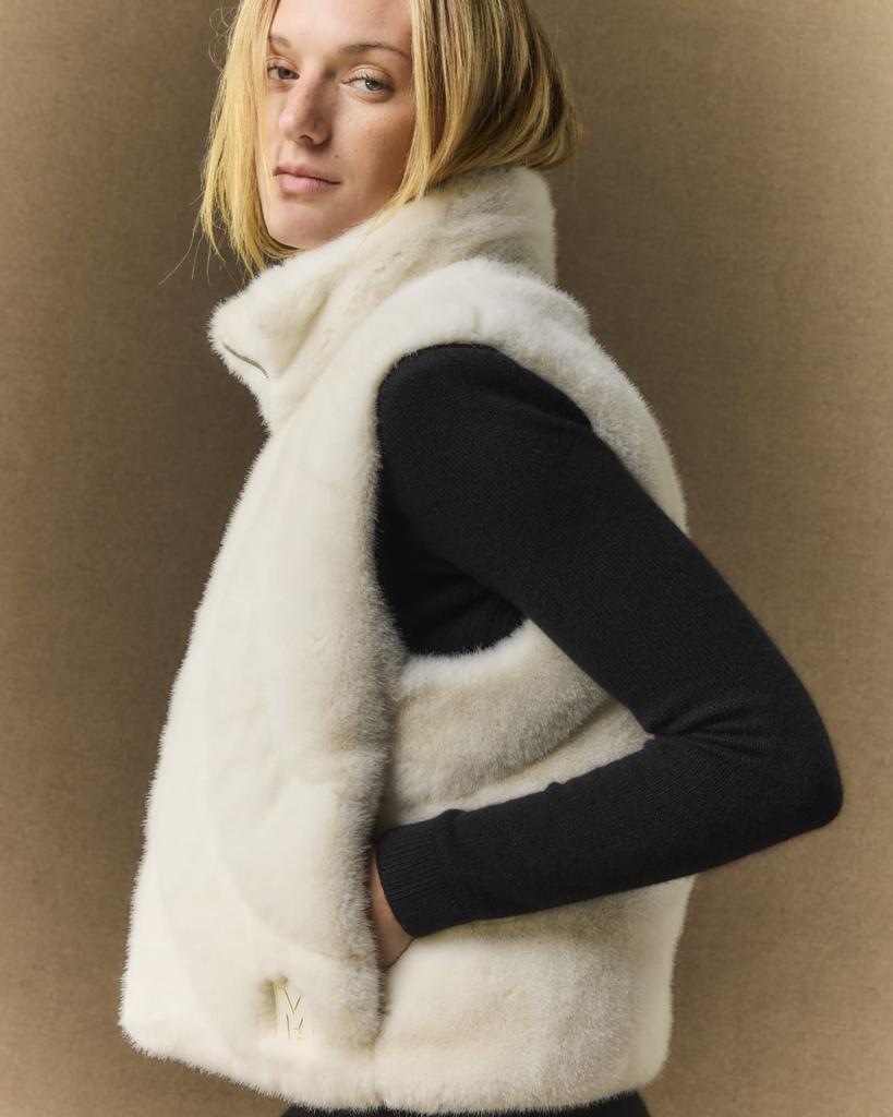 Mackage Ginny Brushed Faux Fur Quilted Vest