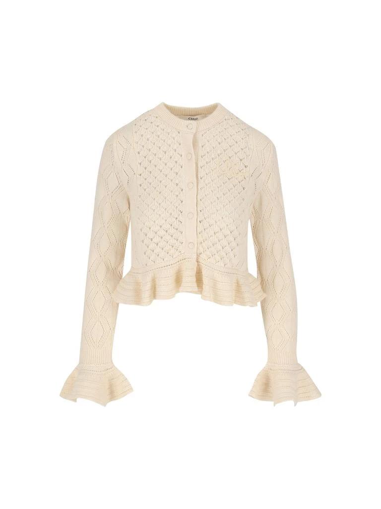 Chloé Chloé Ruffled Knit Cardigan from Cettire