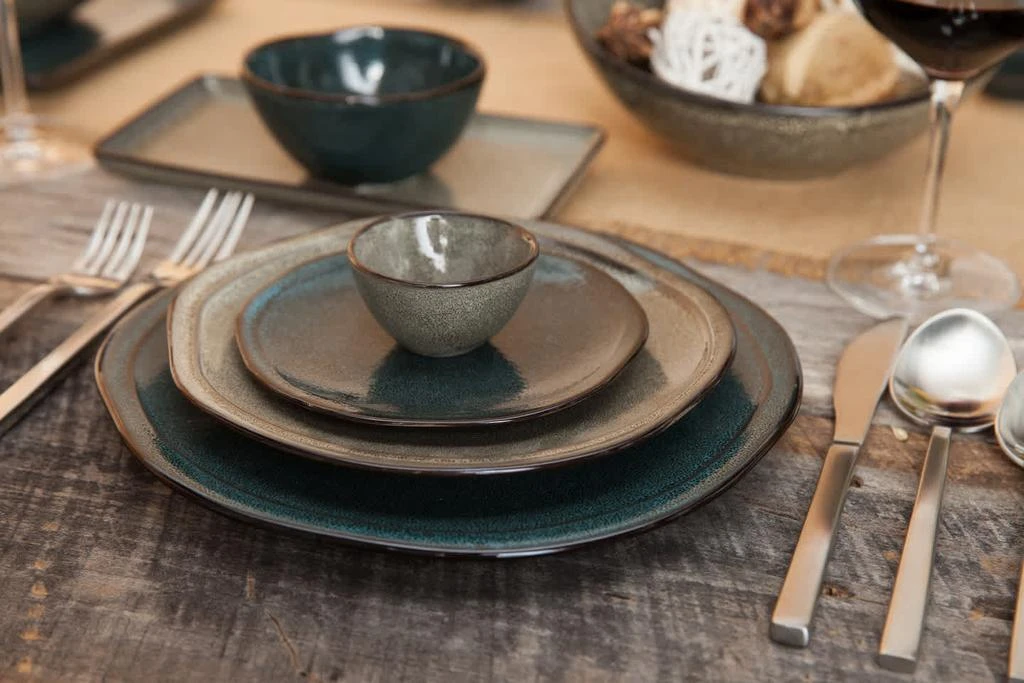 D&V Ston Porcelain Dinnerware Oval Bowl, 12.25-Inch, Set of 3 2