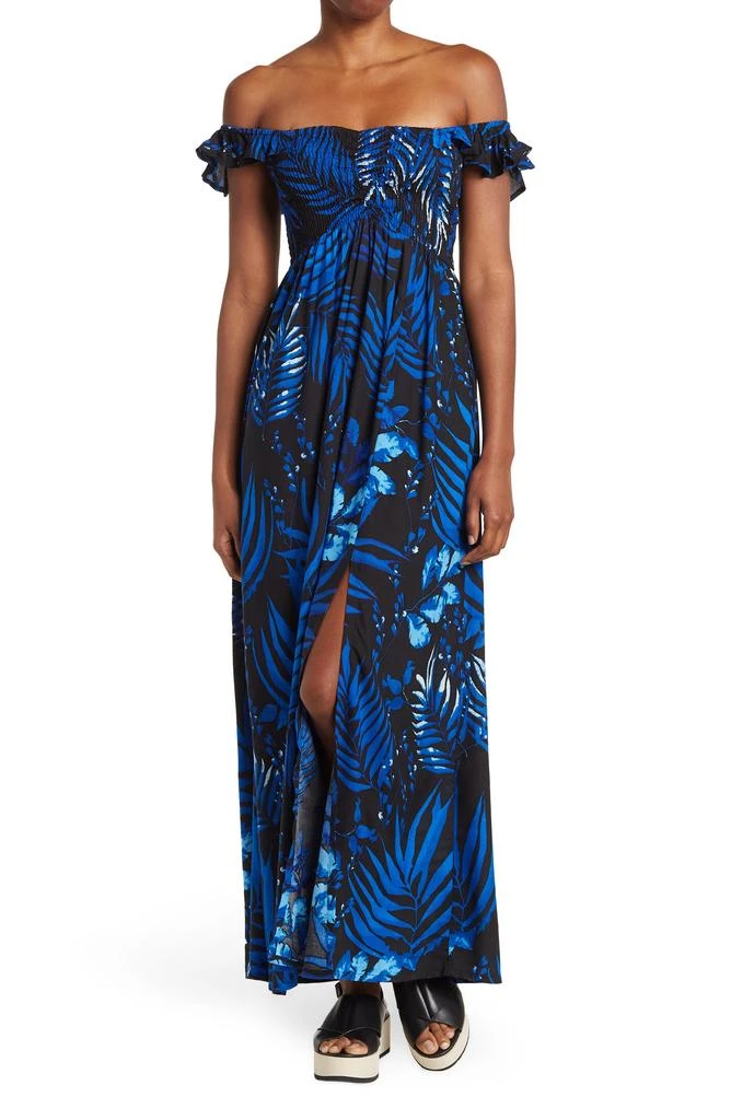 BOHO ME Smocked Off-the-Shoulder Maxi Swim Cover-Up 1