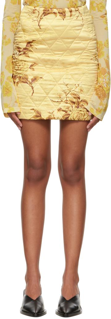 Kwaidan Editions Yellow Floral Miniskirt