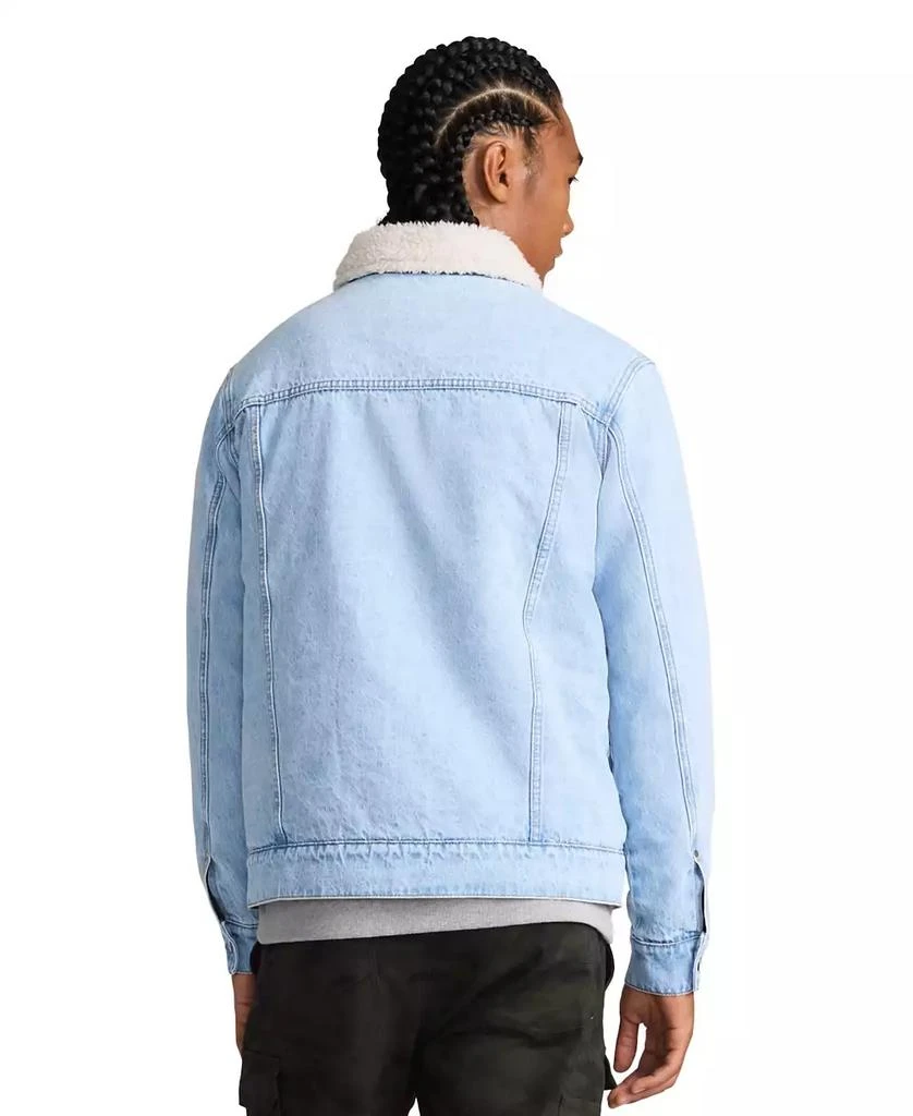 Cat Men's Denim Sherpa Lined Work Jacket 8