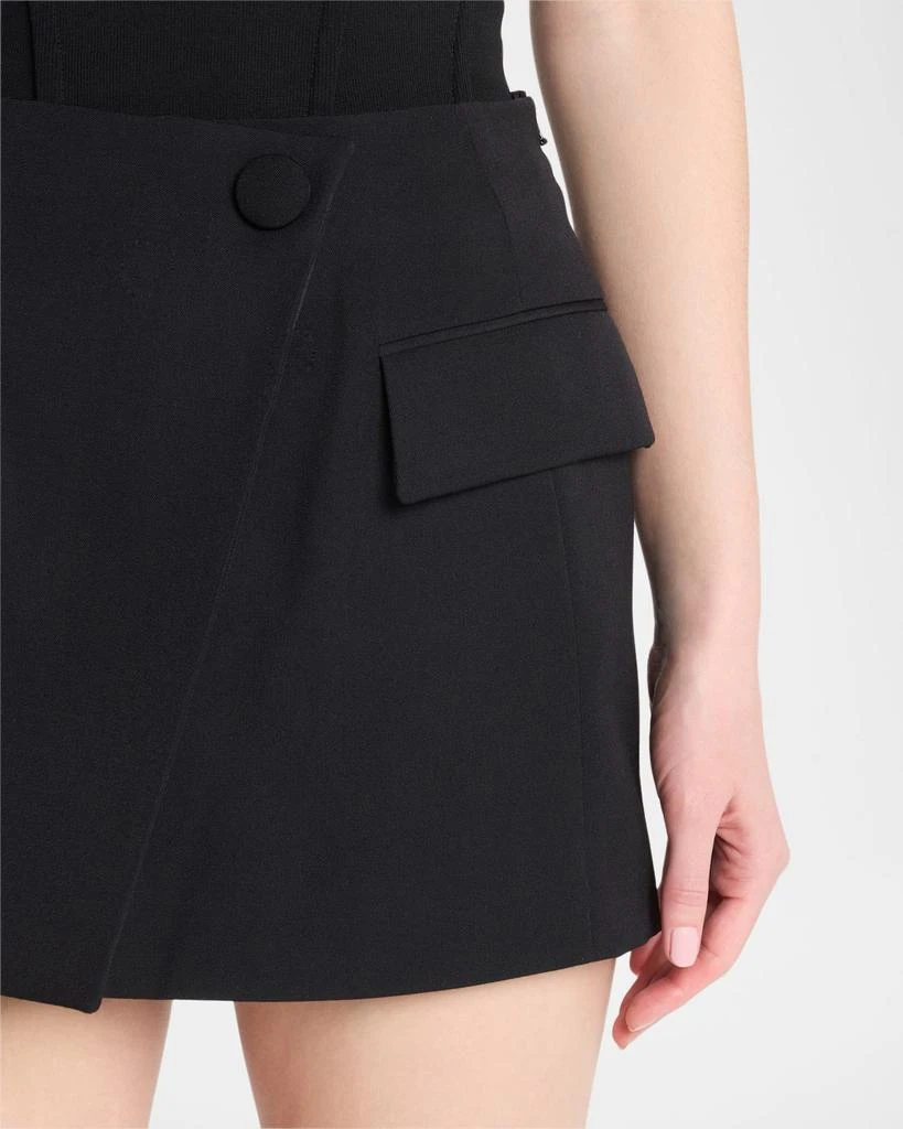 Balmain Asymmetric Grain De Poudre Mini Wrap Skirt 5