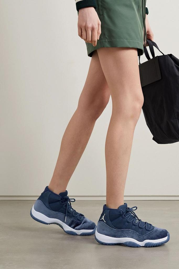 NIKE Air Jordan 11 Retro faux suede and velvet sneakers