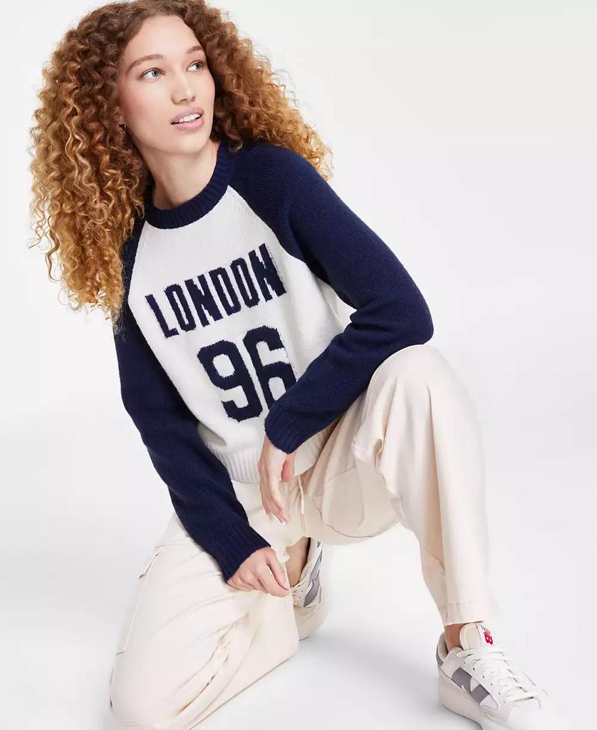 Ultra Flirt Juniors' Varsity Raglan-Sleeve Sweater