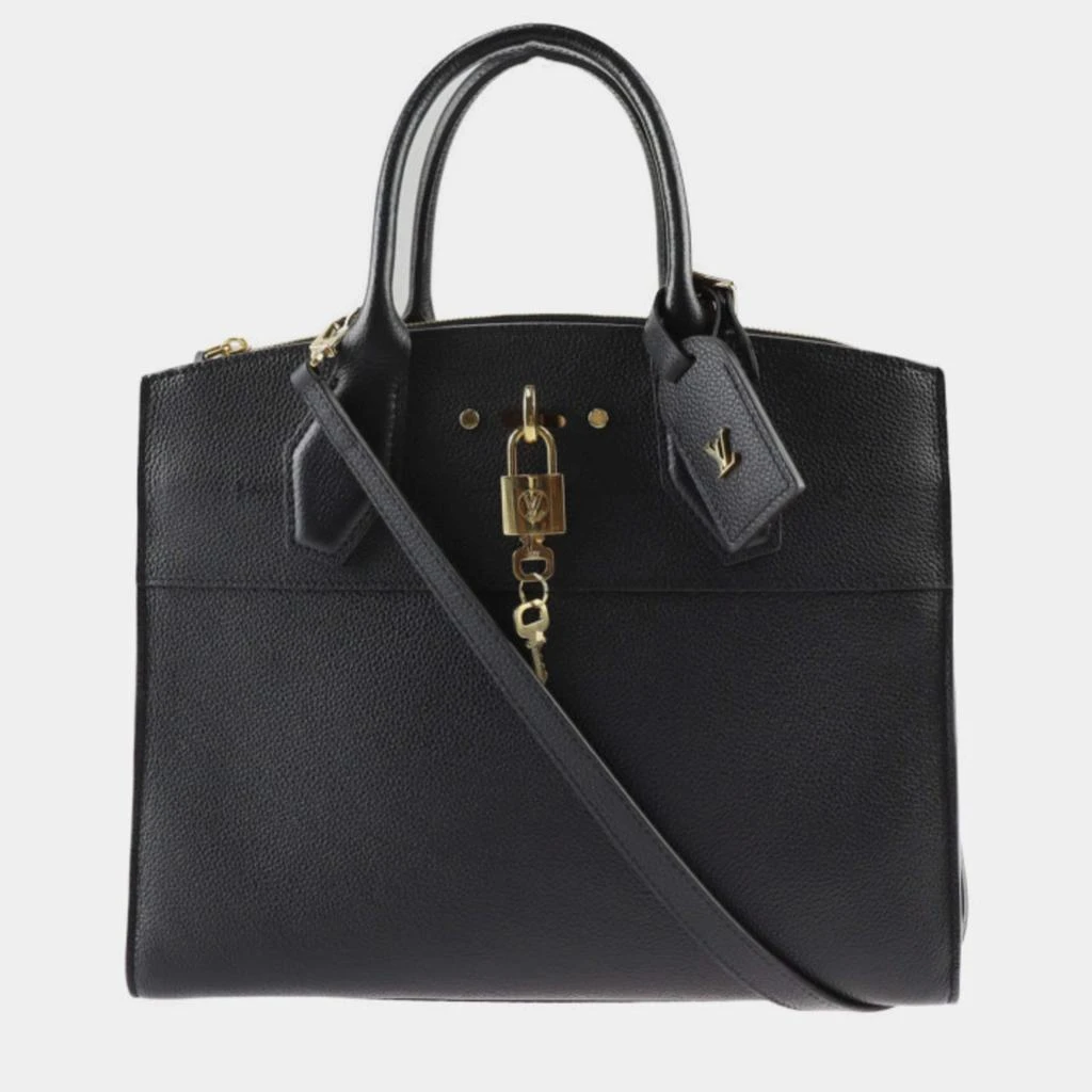 Louis Vuitton Louis Vuitton Black Leather City Steamer MM Satchel 1