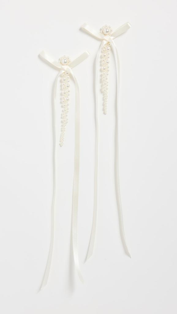 Simone Rocha Bow Ribbon Drip Earrings