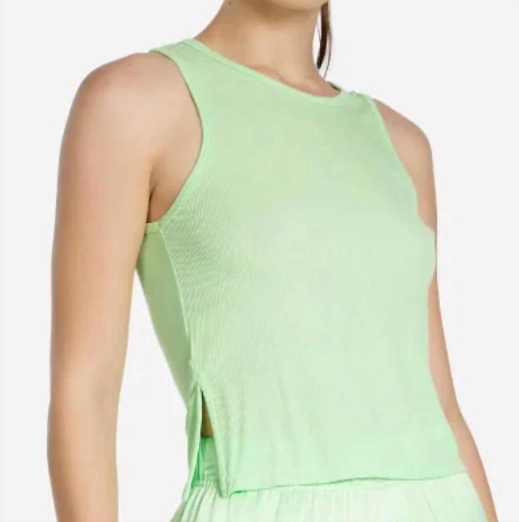 Michael Lauren Huntington Tank Top w/ Side Slit Light Green