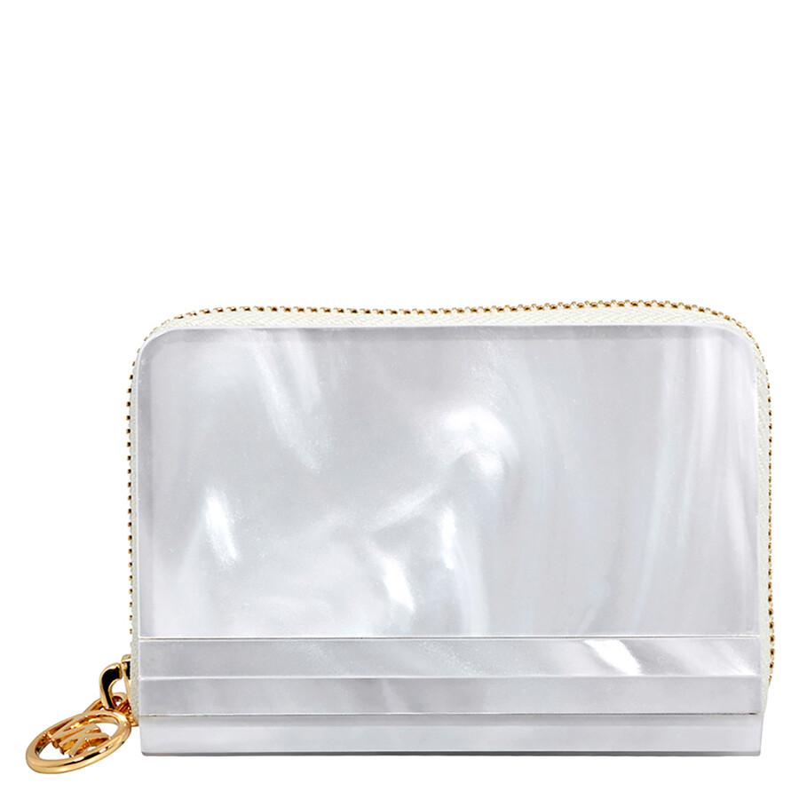 Michael Kors Barbara Marble Resin Coin Purse - Optic White